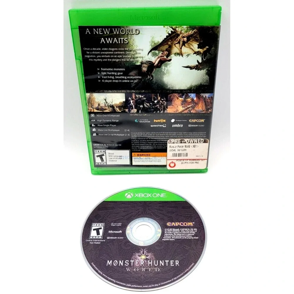 MONSTER HUNTER WORLD XBOX ONE GAME CIB COMPLETE IN BOX‎ CAPCOM
